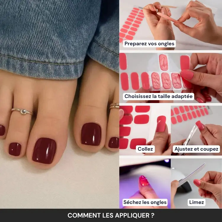 Kit Pédicure en Gel Bordeaux
