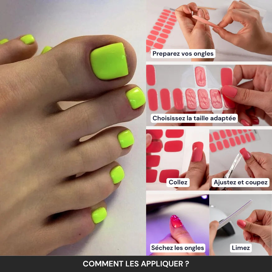 Kit Pédicure en Gel Vert Neon