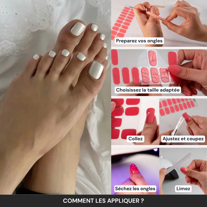 Kit Pédicure en Gel Blanc Nacré