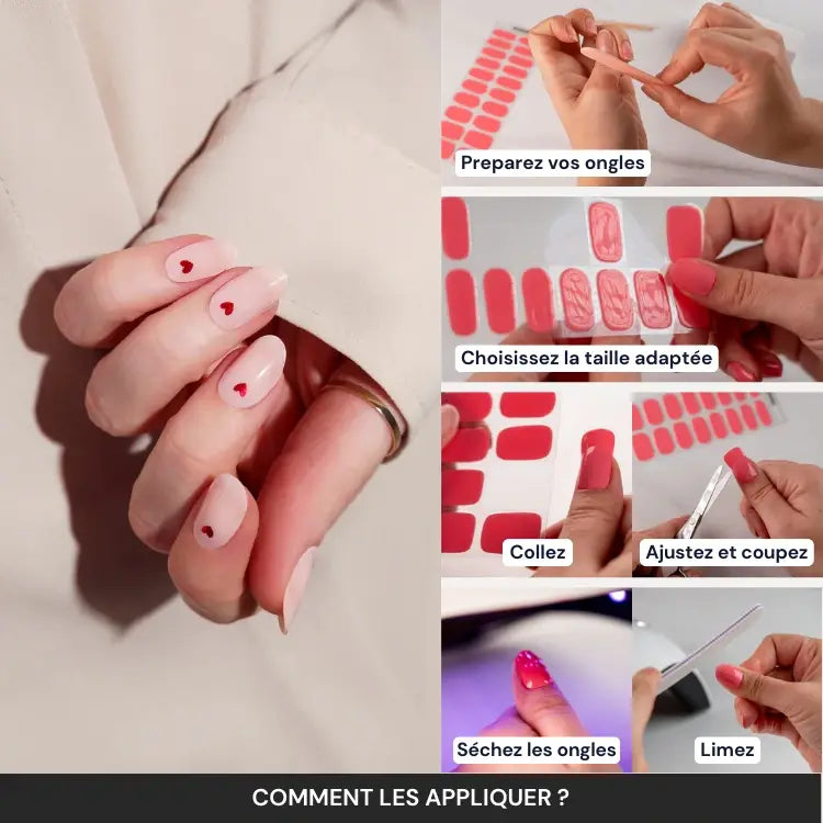 Kit Ongle En Gel à Motif Coeur