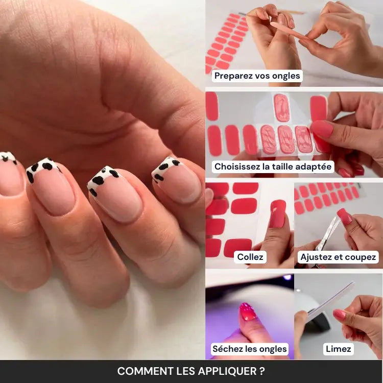Kit Ongles en Gel Motif Tacheté French