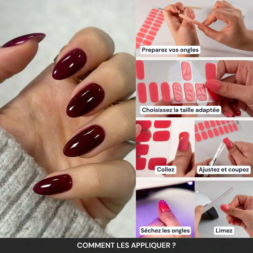 Kit Ongle En Gel Bordeaux