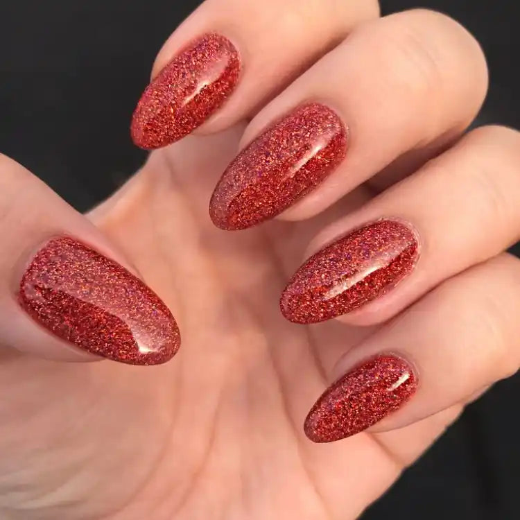 Kit Ongle En Gel Rouge Pailleté