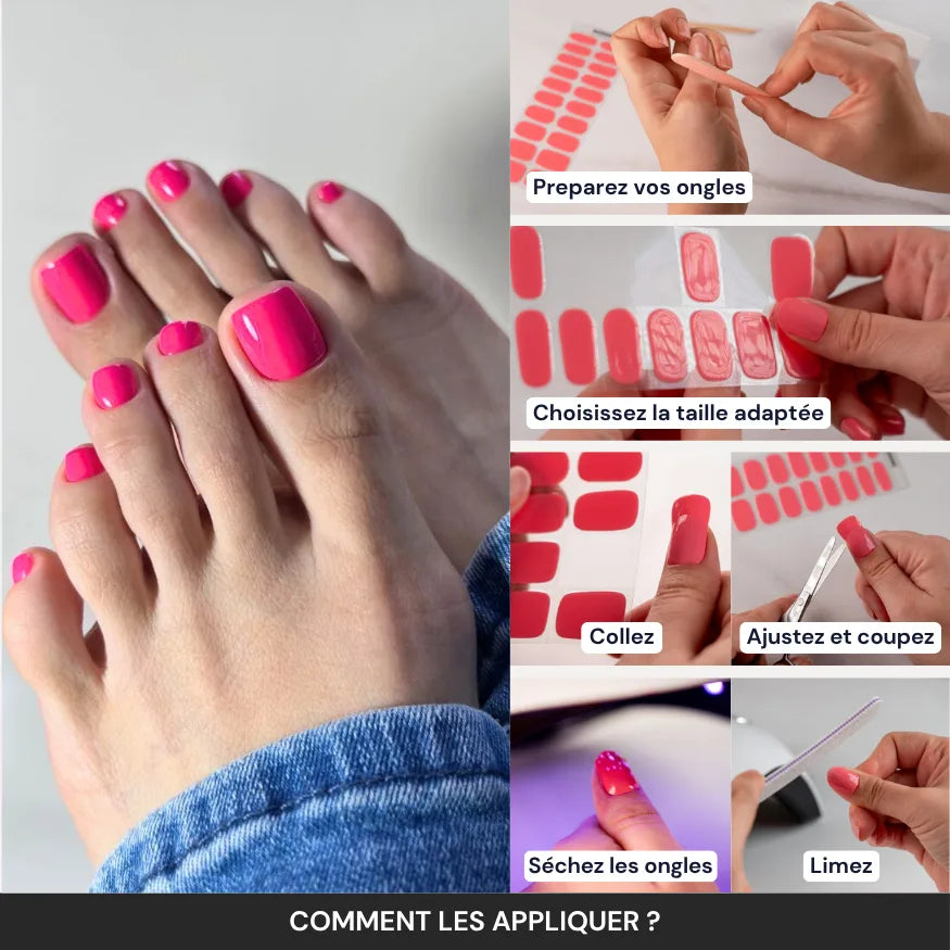 Kit Pédicure en Gel Rose Fushia