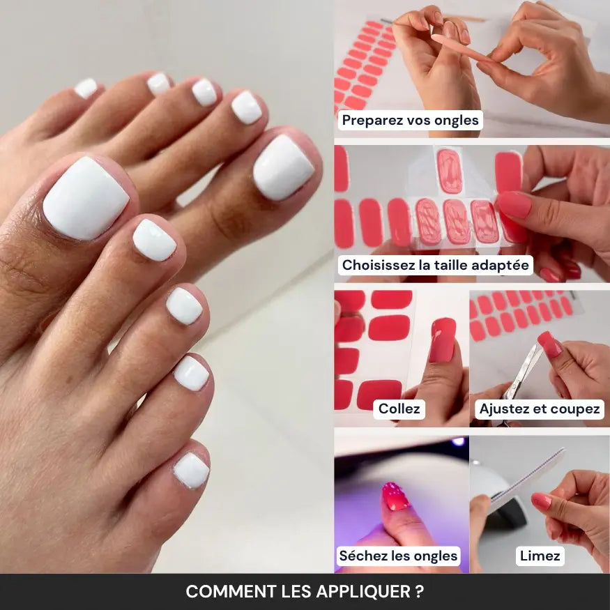 Kit Pédicure en Gel Blanc Uni