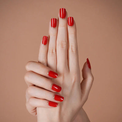 Kit Ongle En Gel Rouge Bas Pailleté