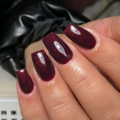 Kit Ongle En Gel Bordeaux Pailleté