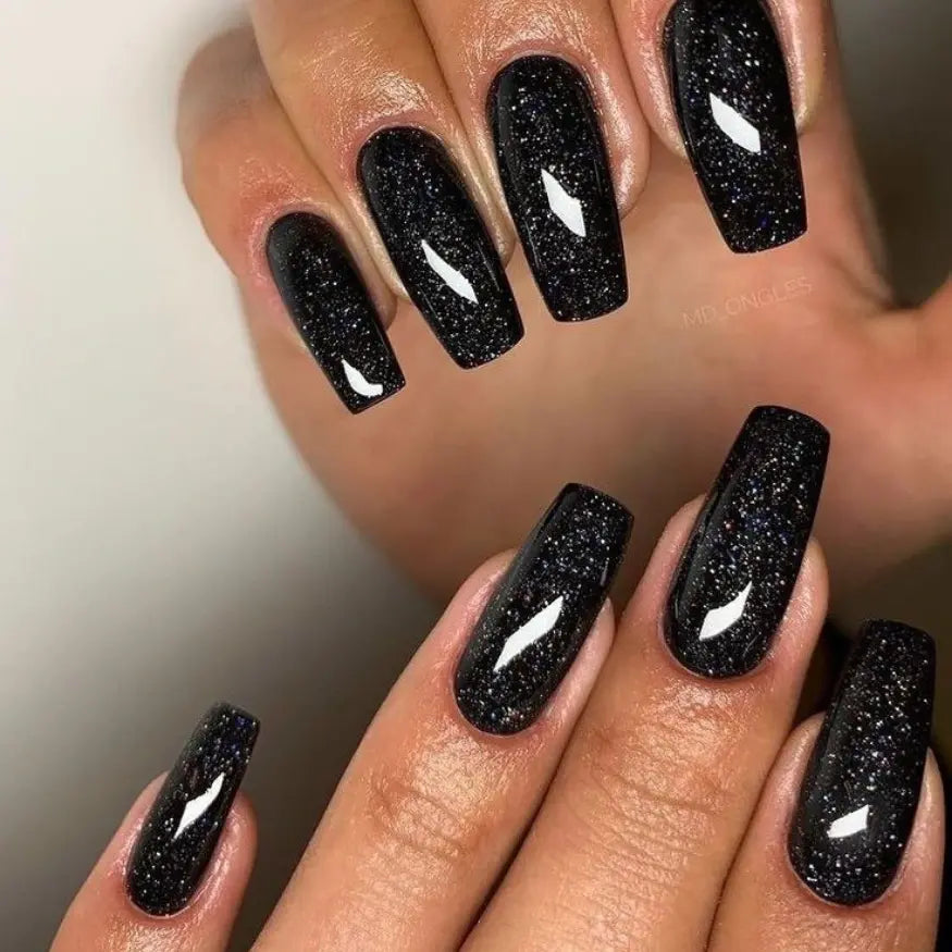 Kit Ongle En Gel Noir Pailleté