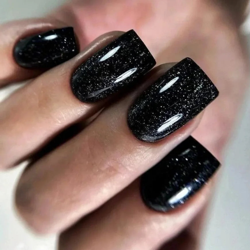 Kit Ongle En Gel Noir Pailleté