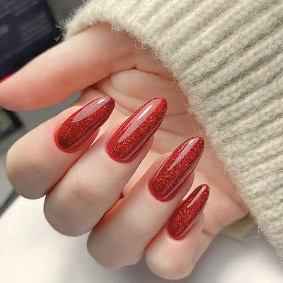 Kit Ongle En Gel Rouge Pailleté