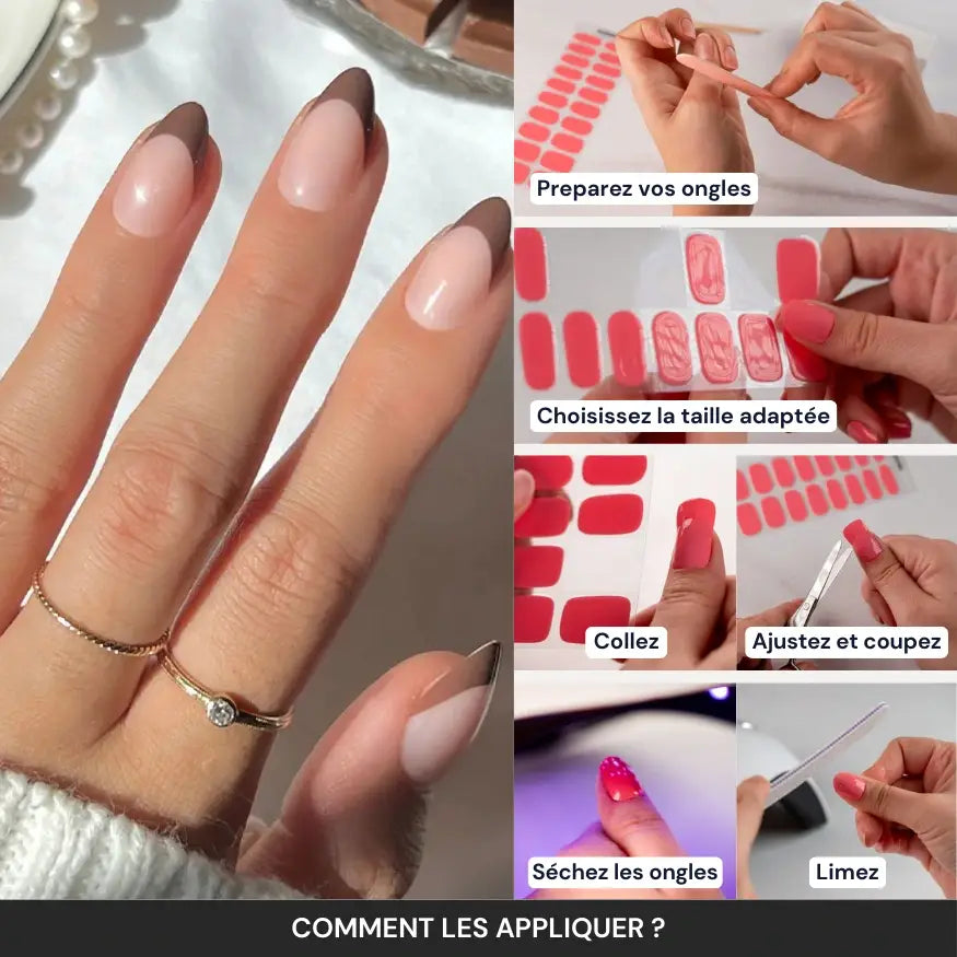 Tuto : Comment appliquer les bandes gel marron french