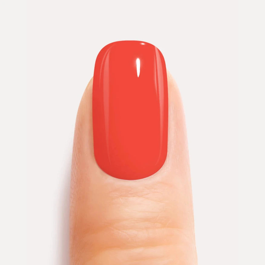 Ongle En Gel Rouge orange close up